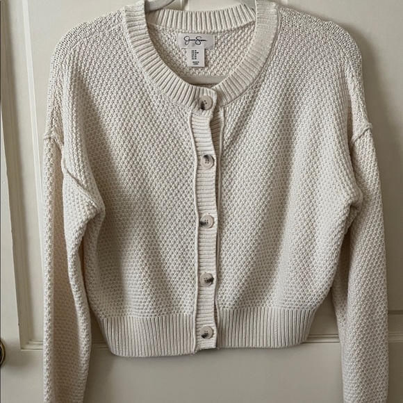 Jessica Simpson Cream Textured Cardigan - Picture 1 of 3